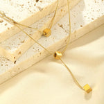 18K Gold-Plated Double Layered Geometric Necklace