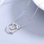 925 Sterling Silver Zircon Geometric Pendant Necklace
