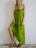 Asymmetrical Hem Printed Halter Neck Dress