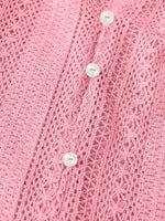 Lace Notched Long Sleeve Shirt