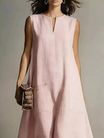 Full Size Notched Sleeveless Maxi Dress Plus Size
