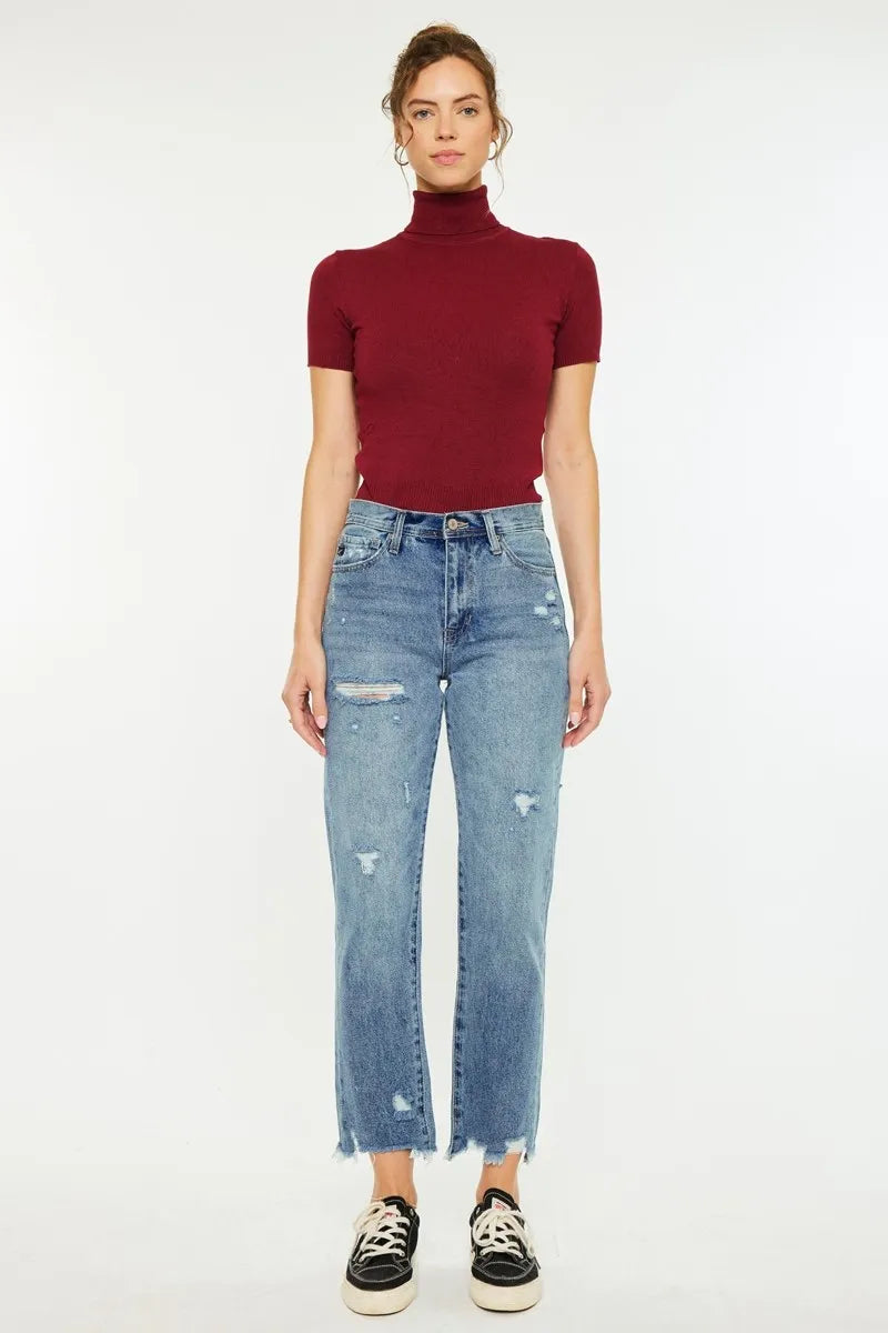 Kancan High Rise Classic Slim Straight Jeans - Ladyez