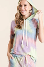 BiBi Tie Dye Terry Hoodie with Drawstring