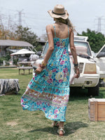 Tassel Floral Print Tiered Cami Dress