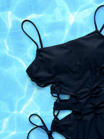 Cutout Lace-Up Spaghetti Strap One-Piece Swimsuit - Ladyez