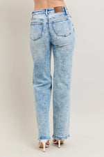 Judy Blue Full Size Hw Mineral Wash Destroy 90's Straight Jeans Plus Size - Ladyez