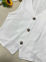 Textured Button-Down Vest