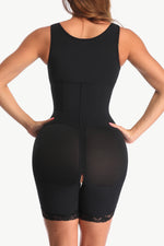 Full Size Zip-Up Lace Detail Shapewear - Ladyez
