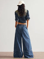 Floral Appliques Wide Leg Jeans