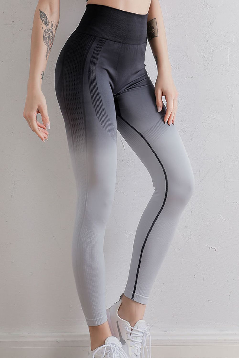 Gradient High Waist Sports Leggings - Ladyez