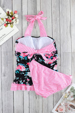 Mixed Print Tie-Back Two-Piece Swimsuit - Ladyez
