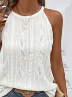 Textured Round Neck Tank - Ladyez