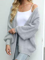 Full Size Chunky Knit Open Front Cardigan Plus Size