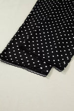 Polka Dot Print Elastic Waist Lace Hem Loose Pants