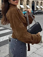 Vintage Suede Tie Waist Jacket
