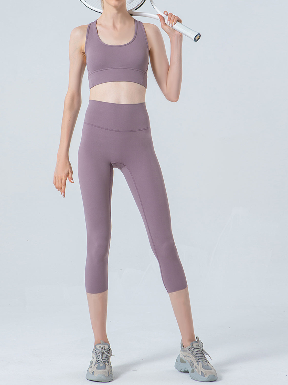 Wide Waistband Cropped Sports Leggings - Ladyez