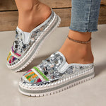 Sequin Round Toe Platform Loafers
