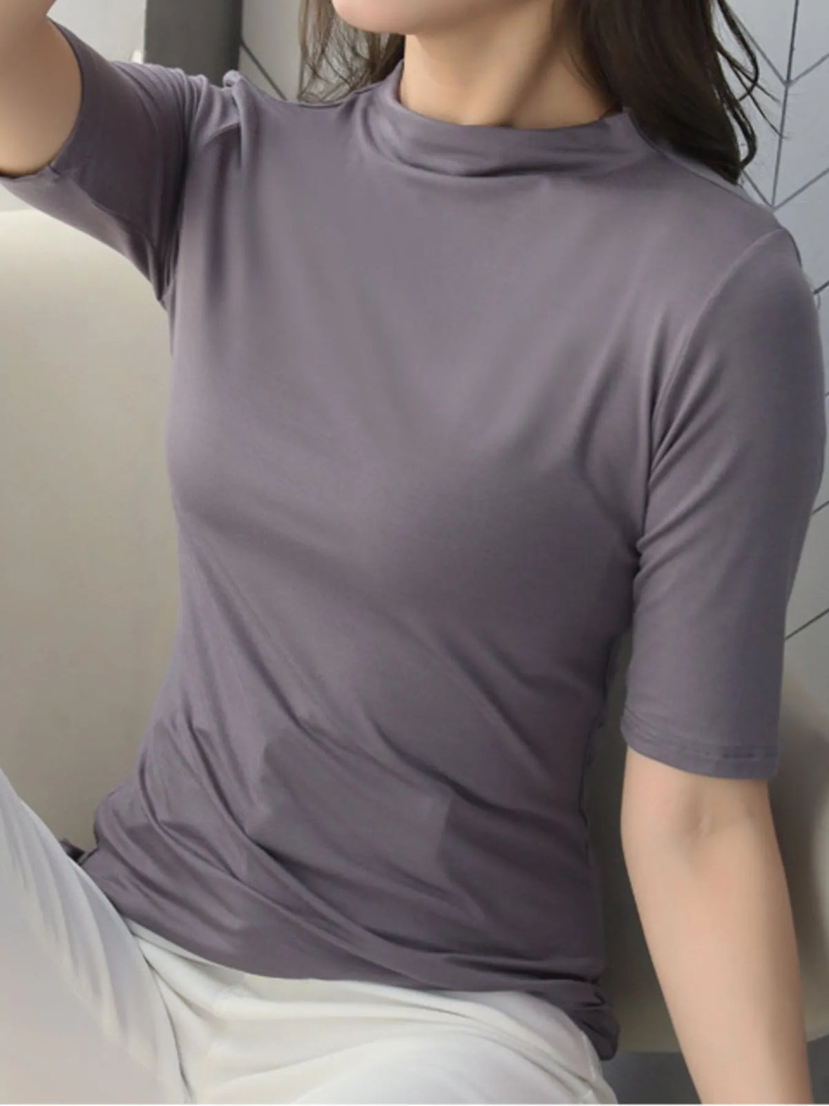 Solid Color Short Sleeve T-Shirt