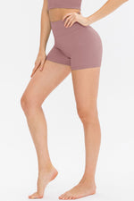 Slim Fit Wide Waistband Sports Shorts - Ladyez