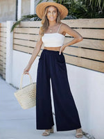 High-Waisted Wide Leg Pants with Pockets