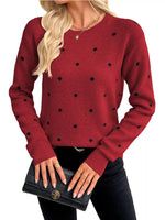 Polka Dot Crew Neck Sweater