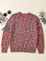 Space Dye Yarn Crew Neck Sweater