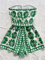 Strapless Tie Waist Romper