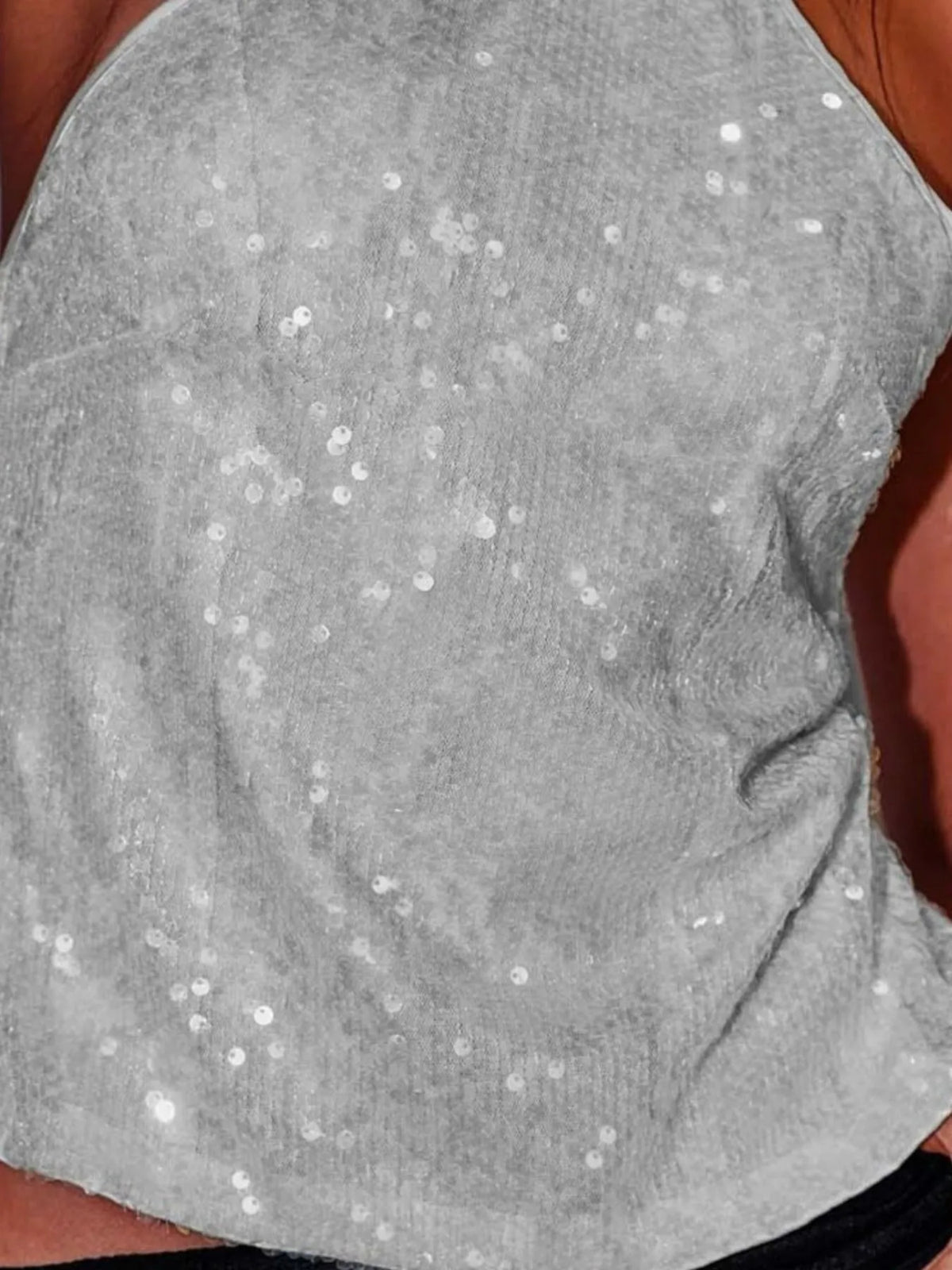 Sequined Halter Neck Cami - Ladyez