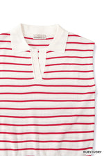 Zenana Viscose Striped Collared Sweater Vest