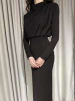 Mock Neck Long Sleeve Maxi Dress