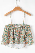 Floral Spaghetti Strap Ruffled Cami