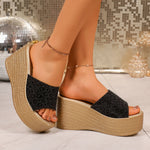 Leopard Open Toe Platform Sandals
