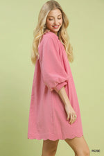Umgee Textured Pocket Mini Dress
