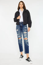 Kancan High Rise Distressed Mom Fit Jeans - Ladyez