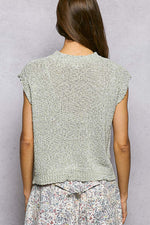 POL Star Round Neck Popcorn Knit Top