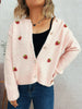 Strawberry Button Up Long Sleeve Cardigan