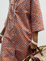 Full Size Printed Button-Down Midi Dress Plus Size