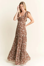 Jade By Jane Ruffle Sleeve Tiered Maxi Dress - Ladyez