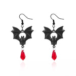 Gothic Bat Drop Earrings