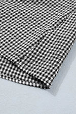 Gingham Bow Half Sleeve Blouse
