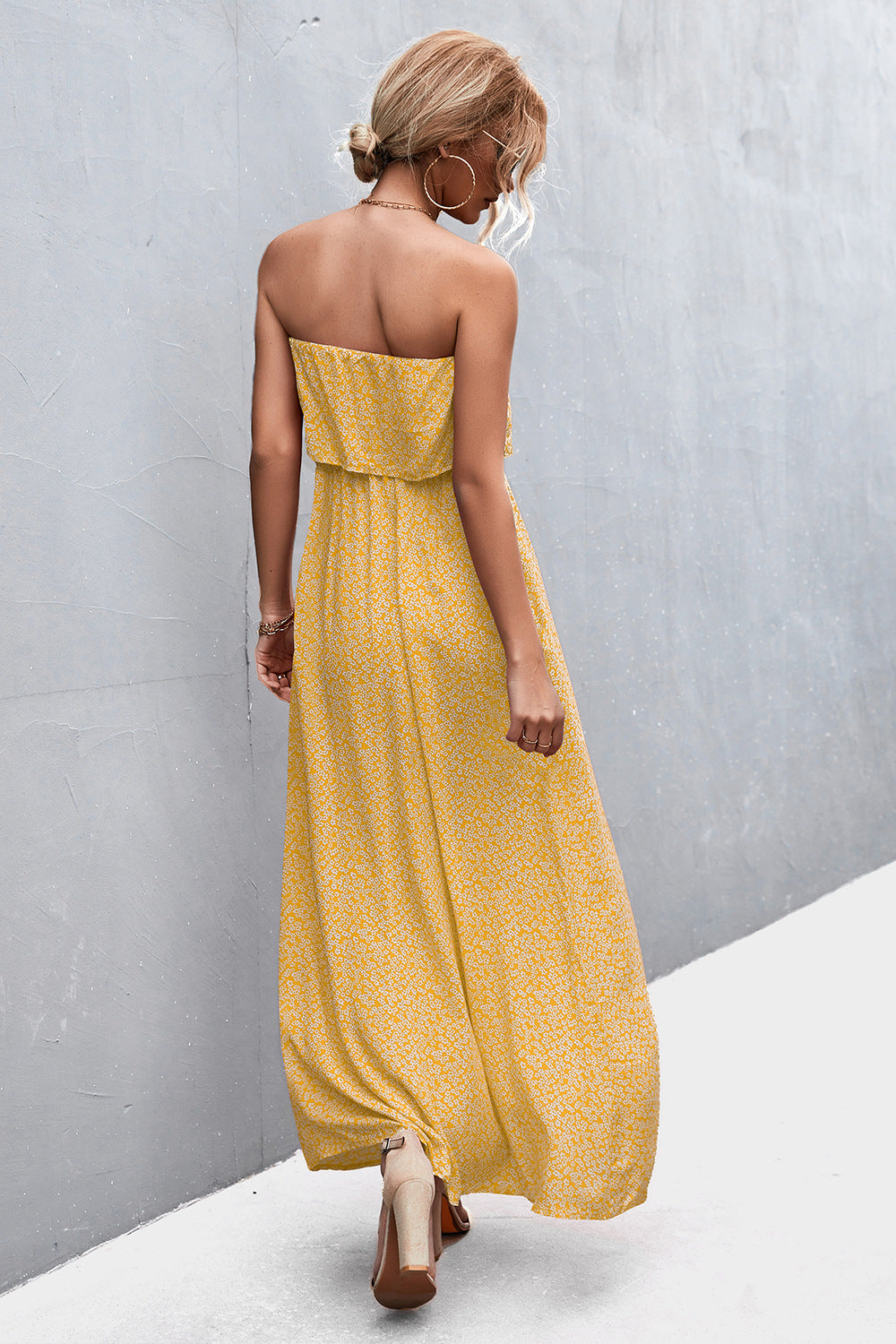 Strapless Split Maxi Dress - Ladyez