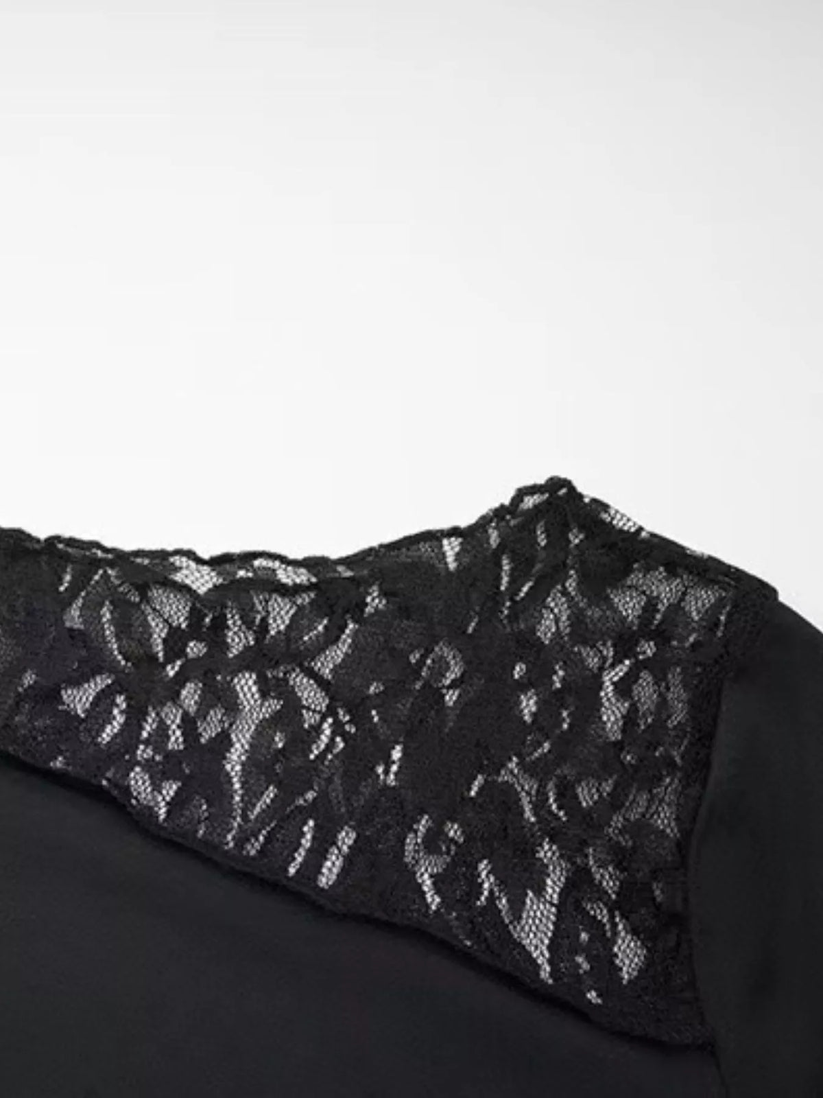 Asymmetrical Lace Trim Long Sleeve T-Shirt