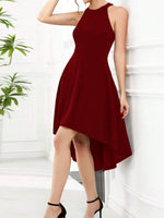 Elegant High-Low Hem Sleeveless Dress