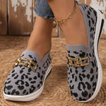 Leopard Mesh Slip-Ons