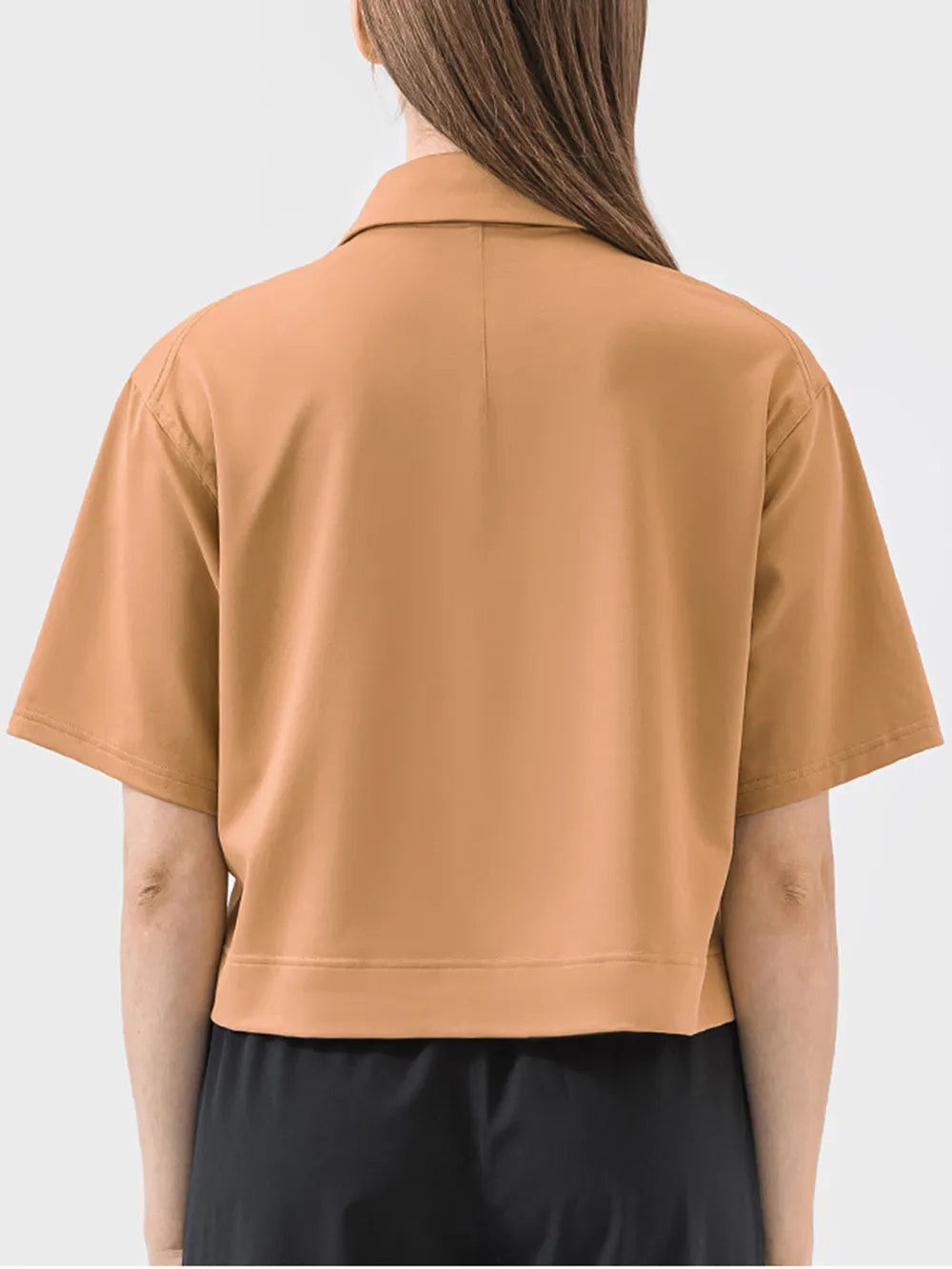 Millennia Half Button Short Sleeve Active T-Shirt - Ladyez