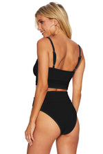 Color Block Spaghetti Strap Two-Piece Swim Set - Ladyez