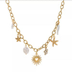 18K Gold-Plated Stainless Steel Charm Necklace