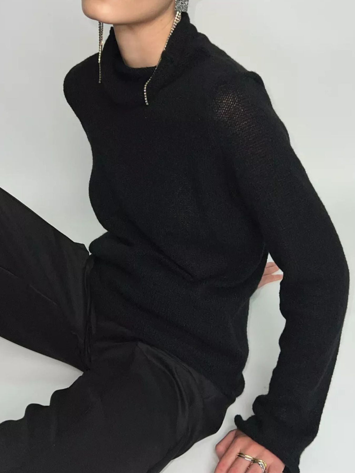Mock Neck Long Sleeve Sweater
