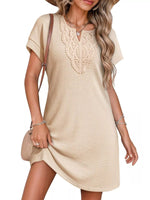Waffle Knit Short Sleeve Dress