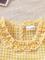 Children's Gingham Ruffle Trim Tank Top & Shorts Set